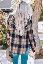 Load image into Gallery viewer, Black Oversize Rounded Hem Plaid Shacket with Slits - Fashion Queen -  2
