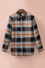Load image into Gallery viewer, Black Oversize Rounded Hem Plaid Shacket with Slits - Fashion Queen -  8
