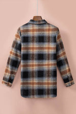 Load image into Gallery viewer, Black Oversize Rounded Hem Plaid Shacket with Slits - Fashion Queen -  9

