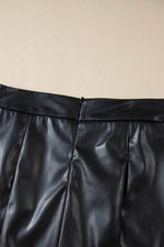 Load image into Gallery viewer, Black PU Leather Side Slits Slim Fit High Waist Mini Skirt - Fashion Queen -  6
