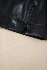 Load image into Gallery viewer, Black PU Leather Side Slits Slim Fit High Waist Mini Skirt - Fashion Queen -  7
