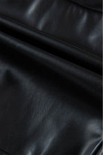 Load image into Gallery viewer, Black PU Leather Side Slits Slim Fit High Waist Mini Skirt - Fashion Queen -  9

