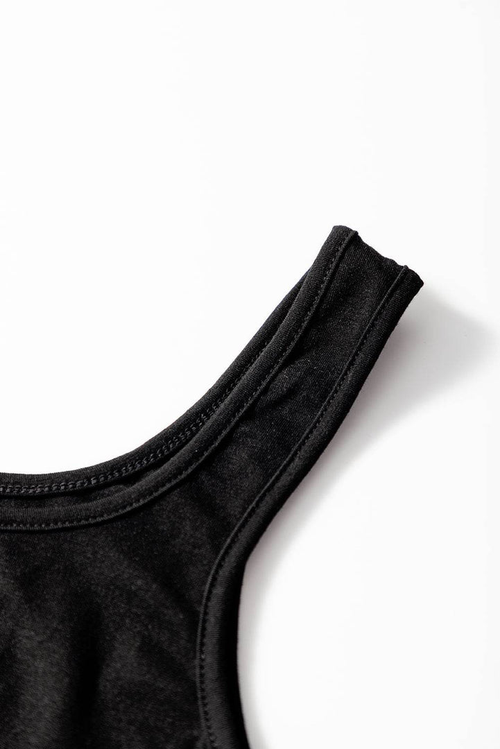 Black Peekaboo Wide Leg Square Neck Sleeveless Jumpsuit - Fashion Queen -  9