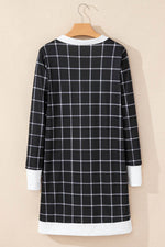 Load image into Gallery viewer, Black Plaid Colorblock Edge Open Cardigan with Pocket - Fashion Queen -  7
