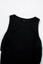 Load image into Gallery viewer, Black Plain Ruched Side Slim Tank Top - Fashion Queen -  10
