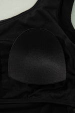 Load image into Gallery viewer, Black Pleated Mesh One Shoulder Bikini Top and Skirts Set - Fashion Queen -  20
