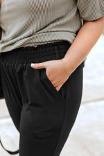 Load image into Gallery viewer, Black Plus Size Frill High Waist Pocketed Soft Pants - Fashion Queen -  10
