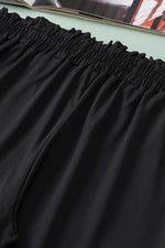 Load image into Gallery viewer, Black Plus Size Frill High Waist Pocketed Soft Pants - Fashion Queen -  12
