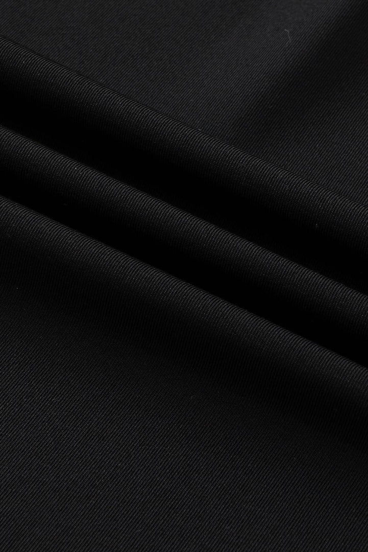 Black Plus Size Frill High Waist Pocketed Soft Pants - Fashion Queen -  14