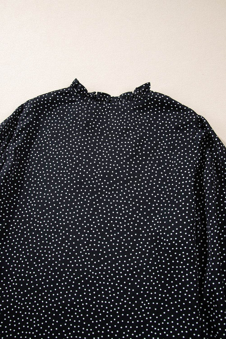 Black Plus Size Leopard Print Notch V Neck Blouse - Fashion Queen -  11
