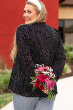 Load image into Gallery viewer, Black Plus Size Leopard Print Notch V Neck Blouse - Fashion Queen -  2
