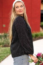 Load image into Gallery viewer, Black Plus Size Leopard Print Notch V Neck Blouse - Fashion Queen -  3
