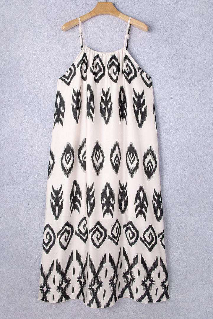 Black Plus Size Western Print Halter Maxi Dress - Fashion Queen -  7