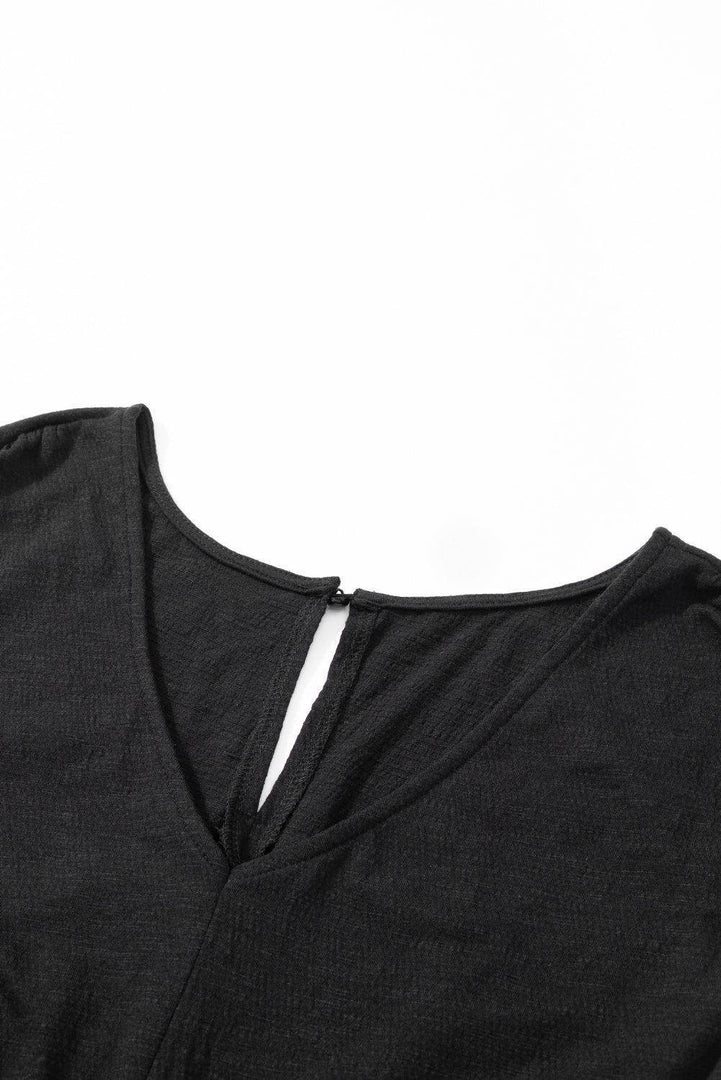 Black Plus Smocked High Waist Sleeveless V Neck Jumpsuit - Fashion Queen -  11