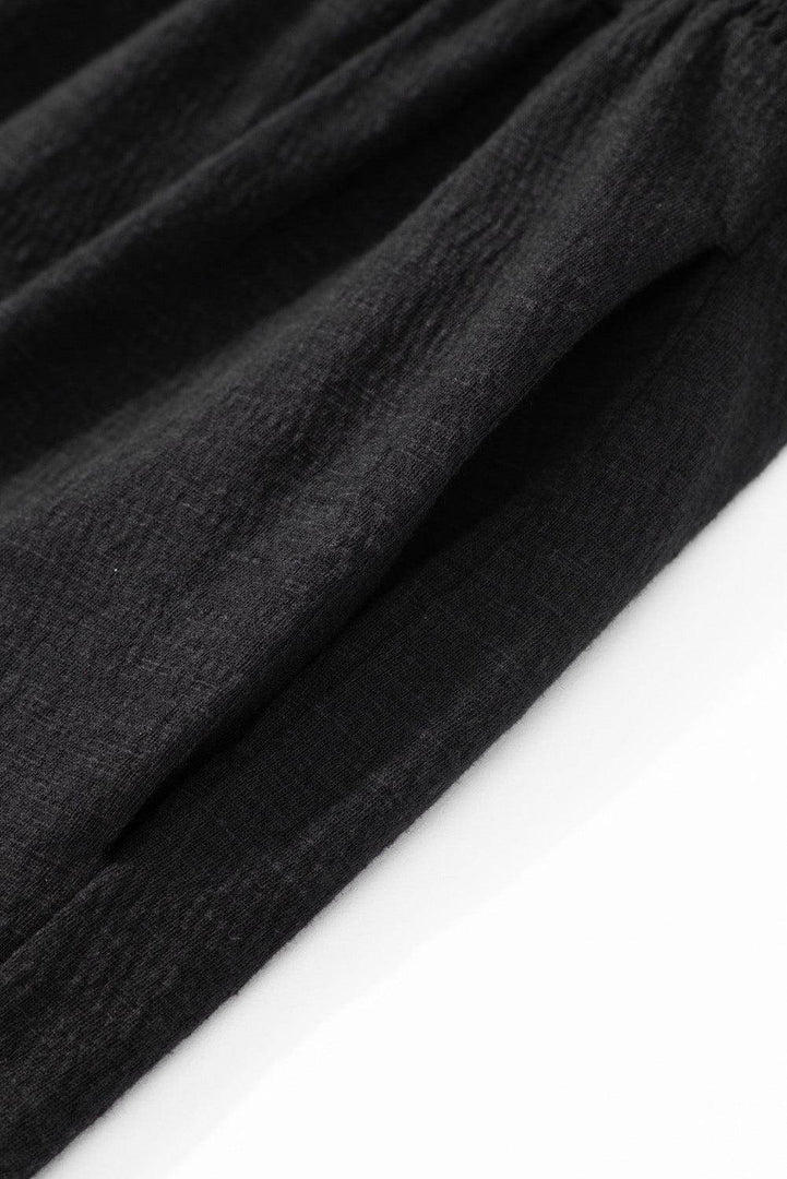 Black Plus Smocked High Waist Sleeveless V Neck Jumpsuit - Fashion Queen -  14