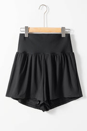 Black Pocketed Wide Waistband Swim Shorts - Fashion Queen -  1