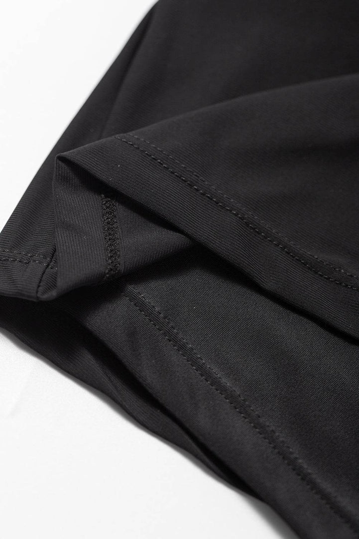 Black Pocketed Wide Waistband Swim Shorts - Fashion Queen -  12