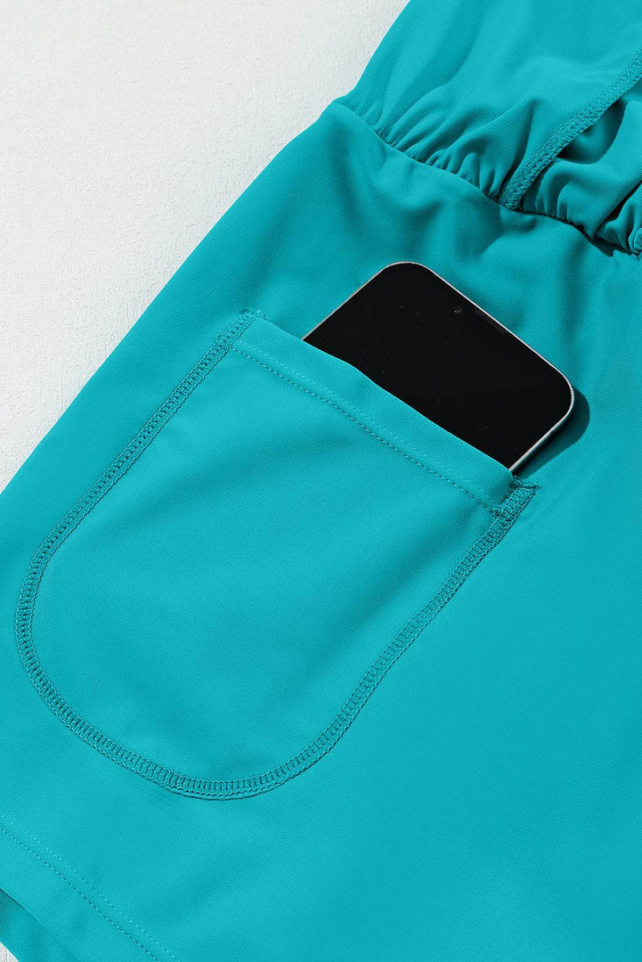 Black Pocketed Wide Waistband Swim Shorts - Fashion Queen -  16