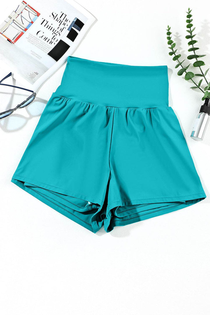 Black Pocketed Wide Waistband Swim Shorts - Fashion Queen -  4