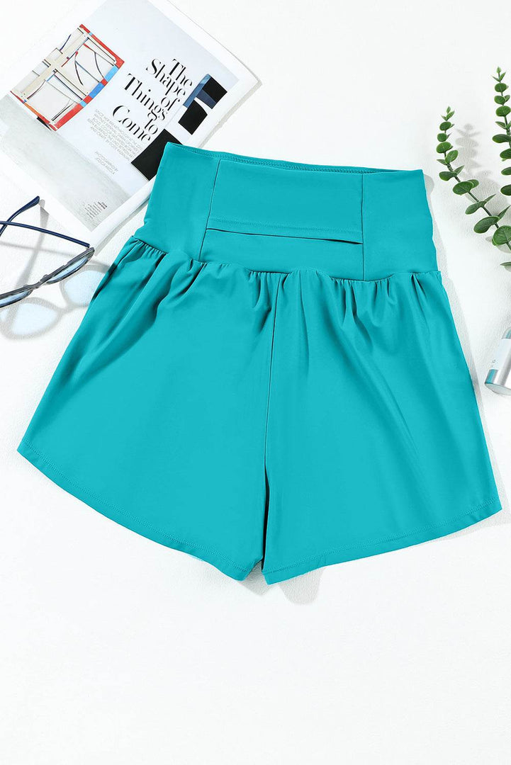 Black Pocketed Wide Waistband Swim Shorts - Fashion Queen -  5