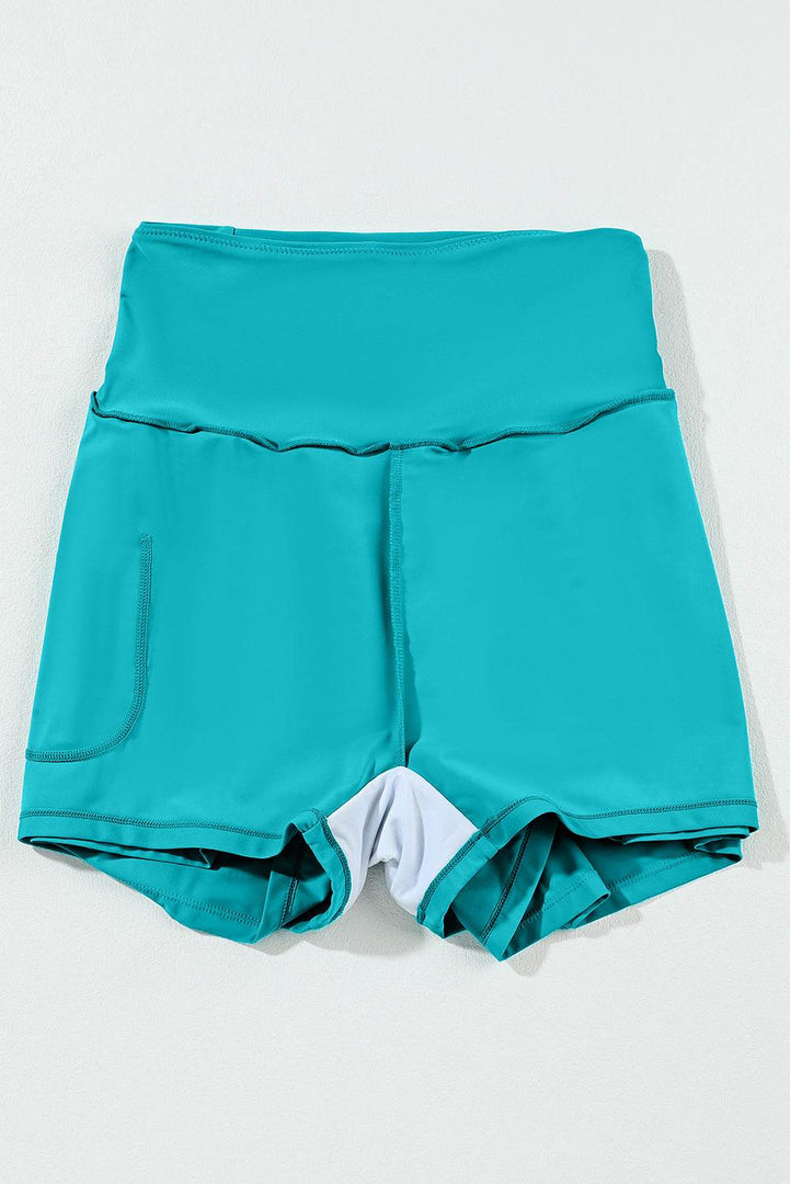 Black Pocketed Wide Waistband Swim Shorts - Fashion Queen -  6