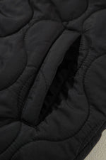 Load image into Gallery viewer, Black Quilted Drawstring Hooded Zip Up Puffer Vest - Fashion Queen -  12
