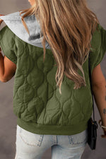 Load image into Gallery viewer, Black Quilted Drawstring Hooded Zip Up Puffer Vest - Fashion Queen -  5
