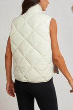 Load image into Gallery viewer, Black Quilted High Neck Button Up Pocket Vest Coat - Fashion Queen -  17
