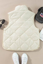 Load image into Gallery viewer, Black Quilted High Neck Button Up Pocket Vest Coat - Fashion Queen -  19
