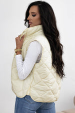 Load image into Gallery viewer, Black Quilted High Neck Button Up Pocket Vest Coat - Fashion Queen -  5
