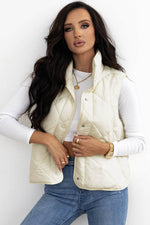 Load image into Gallery viewer, Black Quilted High Neck Button Up Pocket Vest Coat - Fashion Queen -  6
