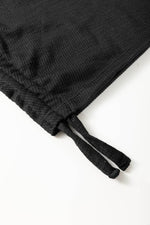 Load image into Gallery viewer, Black Racerback Ribbed Knit Drawstring Bodycon Dress - Fashion Queen -  10
