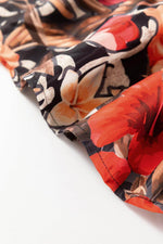 Load image into Gallery viewer, Black Retro Floral Mixed Print Split Neck A-line Dress - Fashion Queen -  8
