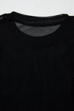 Load image into Gallery viewer, Black Rhinestone Decor Striped Mesh Long Sleeve Bodysuit - Fashion Queen -  8
