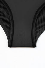 Load image into Gallery viewer, Black Ribbed Dual Crisscross Straps Cut-Out Back Tankini Suit - Fashion Queen -  18
