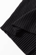 Load image into Gallery viewer, Black Ribbed Knit Collared Slim Fit Sweater Cardigan - Fashion Queen -  11

