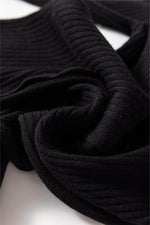 Load image into Gallery viewer, Black Ribbed Knit Collared Slim Fit Sweater Cardigan - Fashion Queen -  12
