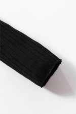 Load image into Gallery viewer, Black Ribbed Knit Collared Slim Fit Sweater Cardigan - Fashion Queen -  9
