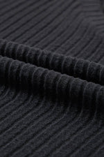 Load image into Gallery viewer, Black Ribbed Knit V Neck Slouchy Two-piece Outfit - Fashion Queen -  20
