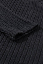 Load image into Gallery viewer, Black Ribbed Knit V Neck Slouchy Two-piece Outfit - Fashion Queen -  21
