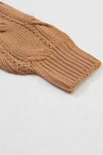 Load image into Gallery viewer, Black Ribbed Trim Eyelet Cable Knit Cardigan - Fashion Queen -  28
