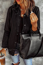 Load image into Gallery viewer, Black Ripped Denim Jacket - Fashion Queen -  3
