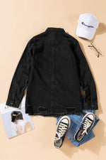 Load image into Gallery viewer, Black Ripped Denim Jacket - Fashion Queen -  6
