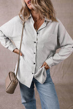 Load image into Gallery viewer, Black Roll-Tab Sleeve Pocketed Long Shirt - Fashion Queen -  11
