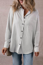 Load image into Gallery viewer, Black Roll-Tab Sleeve Pocketed Long Shirt - Fashion Queen -  12
