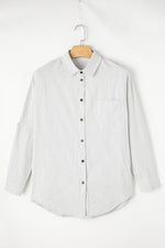 Load image into Gallery viewer, Black Roll-Tab Sleeve Pocketed Long Shirt - Fashion Queen -  18

