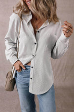Load image into Gallery viewer, Black Roll-Tab Sleeve Pocketed Long Shirt - Fashion Queen -  4

