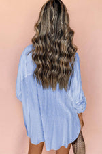 Load image into Gallery viewer, Black Roll-Tab Sleeve Pocketed Long Shirt - Fashion Queen -  8

