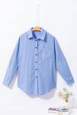 Load image into Gallery viewer, Black Roll-Tab Sleeve Pocketed Long Shirt - Fashion Queen -  9
