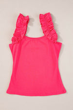Load image into Gallery viewer, Black Ruffled Wide Straps Slim Tank Top - Fashion Queen -  23
